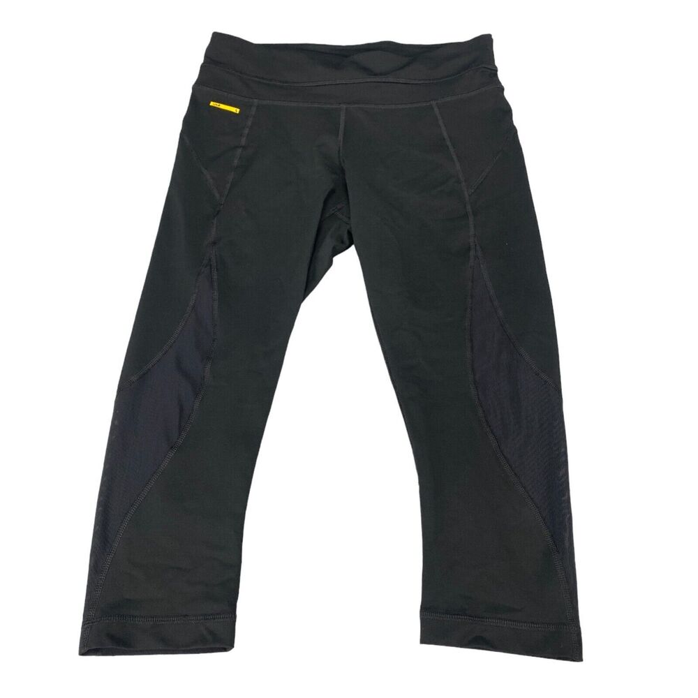 Lolë Capri Leggings‎ Womens Small Black Nylon Stretch Elastic Waist Straight Leg